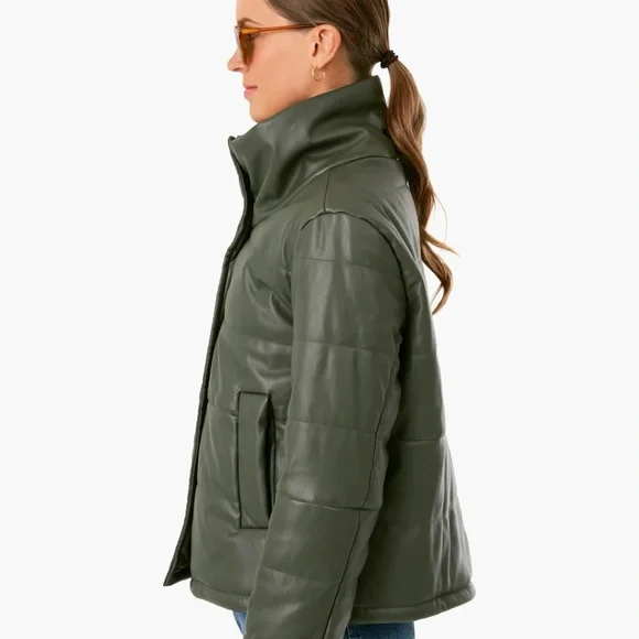 POMANDER PLACE Olive Faux Leather Ralph Jacket from TUCKERNUCK - Picture 2 of 9